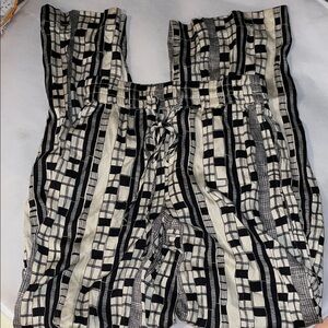 Urban Outfitters Black and Cream Geometric Wide Leg Pants